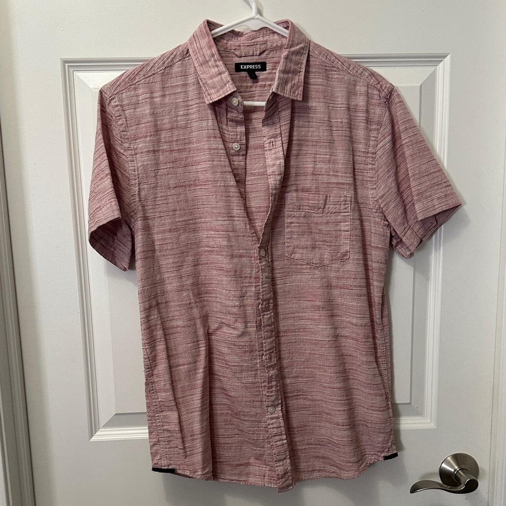 Express Men's Casual Pink Button Down Shirt
